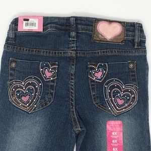 SONOMA NWT Size 6X Hearts Boot Cut Girls Jeans